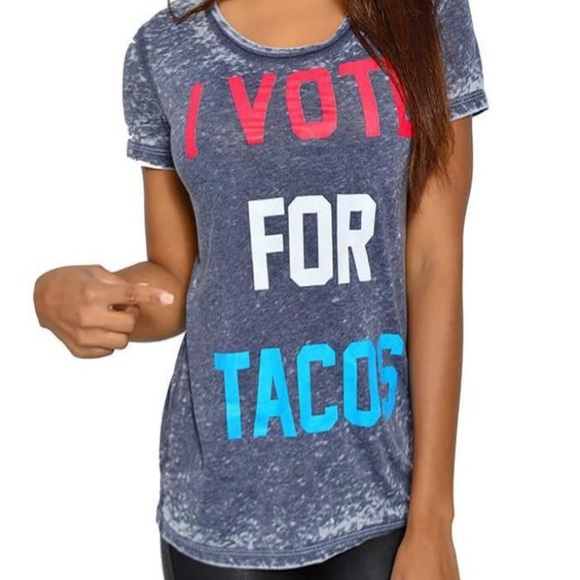 Chaser Tops - Chaser “I Vote For Tacos” shirt Size Small